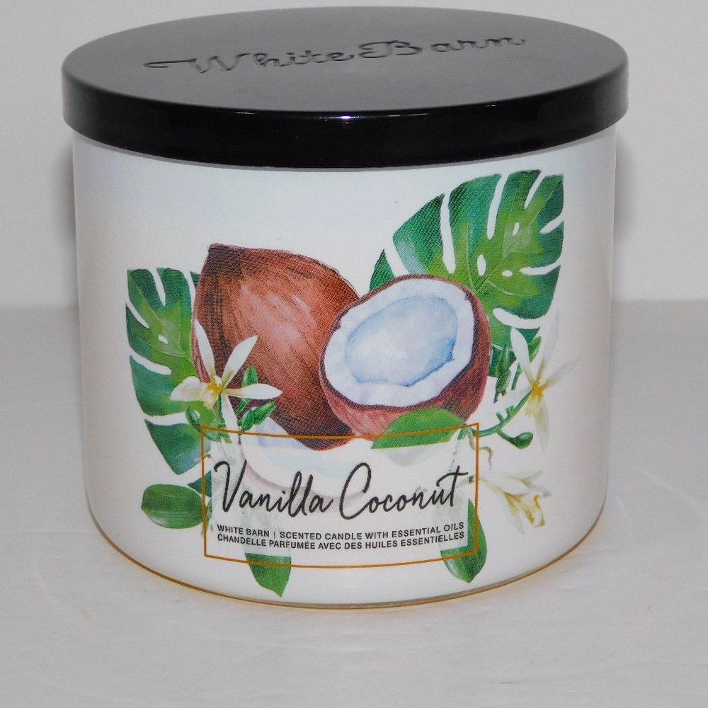 Bath & Body Works White Barn Vanilla Coconut scented 3-Wick Candle - UNUSED READ